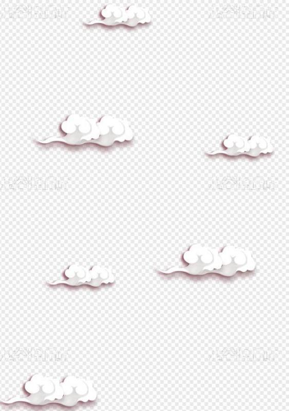 多个免扣图标漂浮的白色云朵彩云图标素材分享