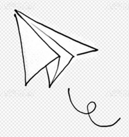 纸飞机简笔画免扣纸飞机图标分享下载