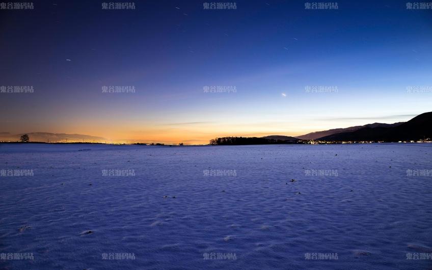[风景壁纸]冰雪之后落日的美景